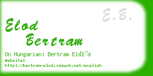 elod bertram business card